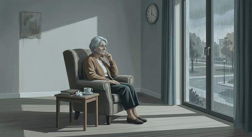 Illustration d'un aîné souffrant d'isolement social